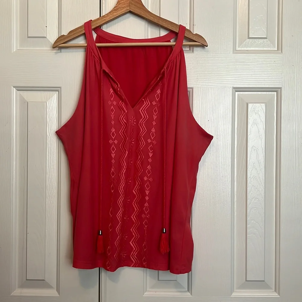 New York & Co Sleeveless Top Orange XL - Picture 1 of 2